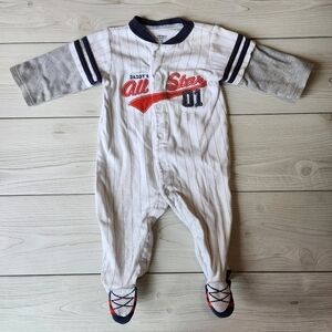 Carter's All star baseball baby footie sleeper pajama size 9 mo